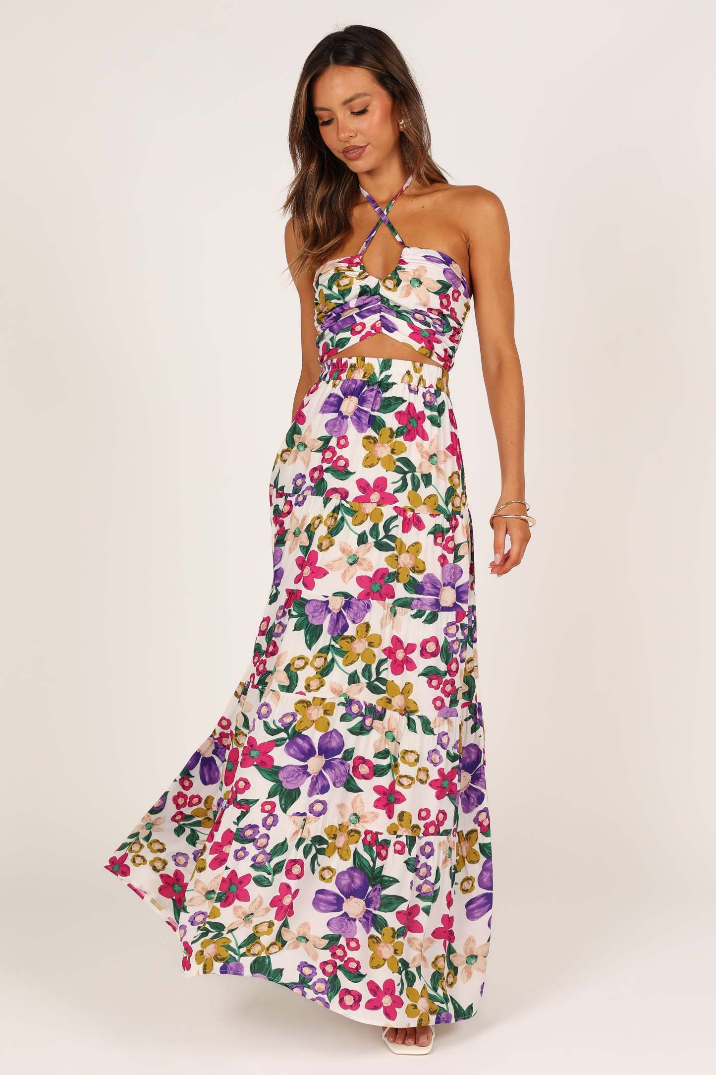 Kari Halter Top Set - Floral-Sunny Prom