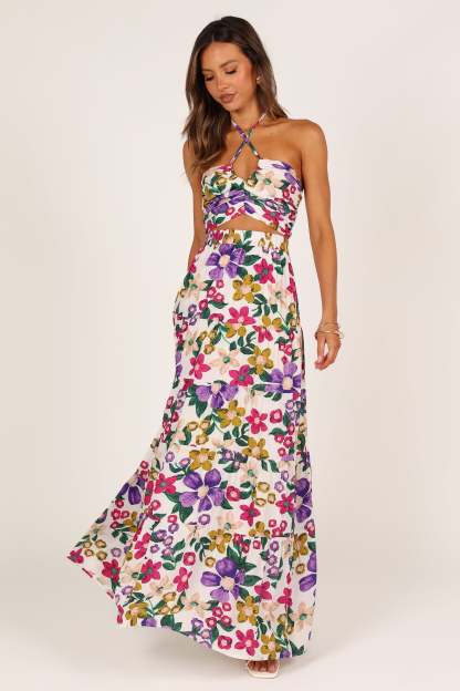 Kari Halter Top Set - Floral-Sunny Prom
