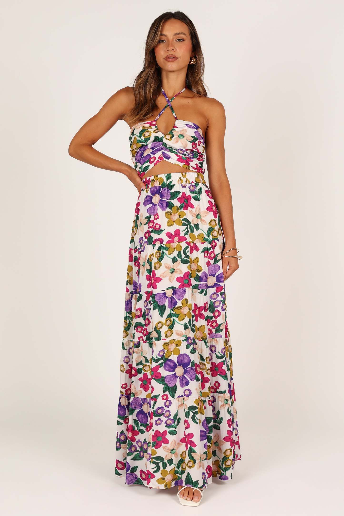Kari Halter Top Set - Floral-Sunny Prom