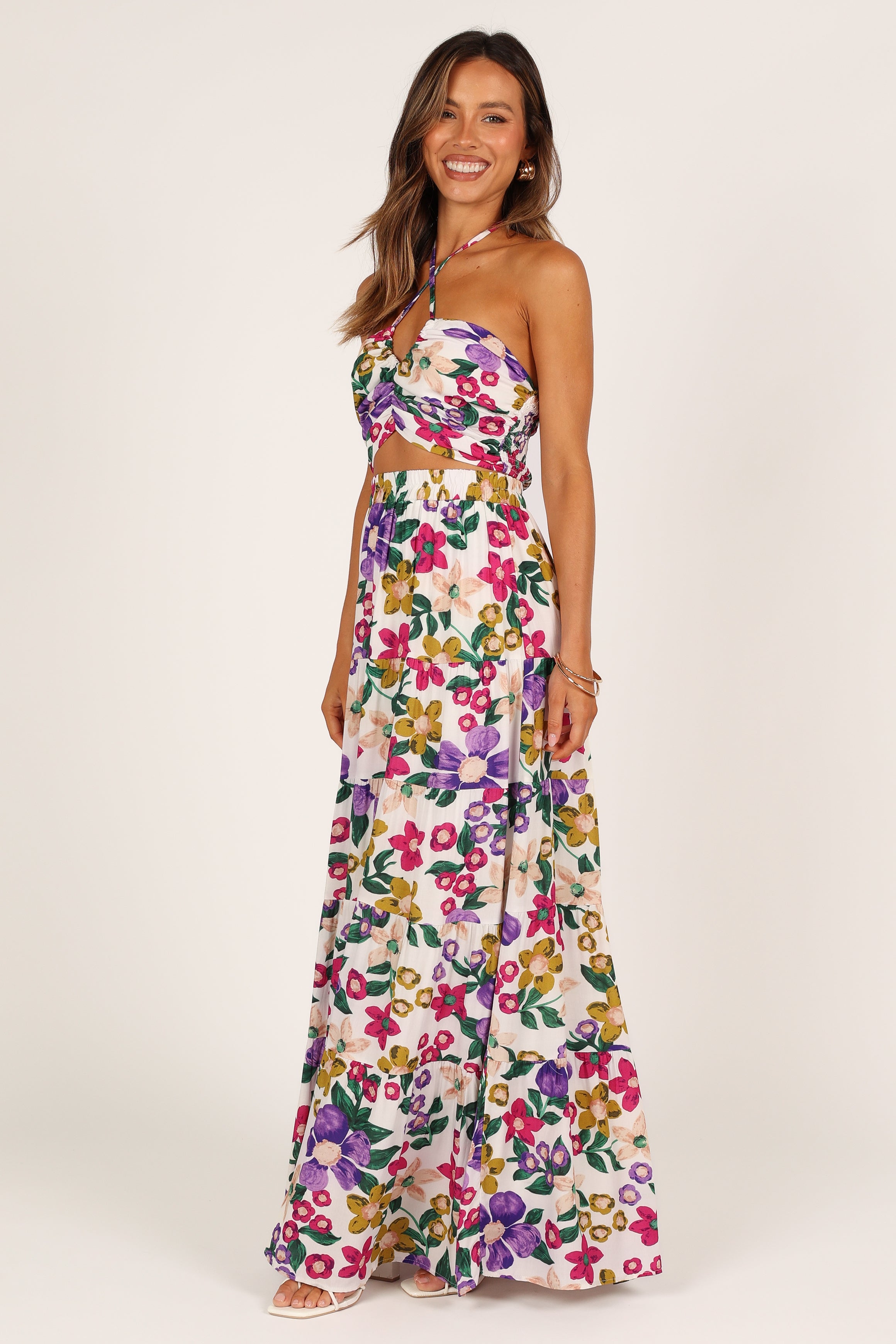 Kari Halter Top Set - Floral-Sunny Prom