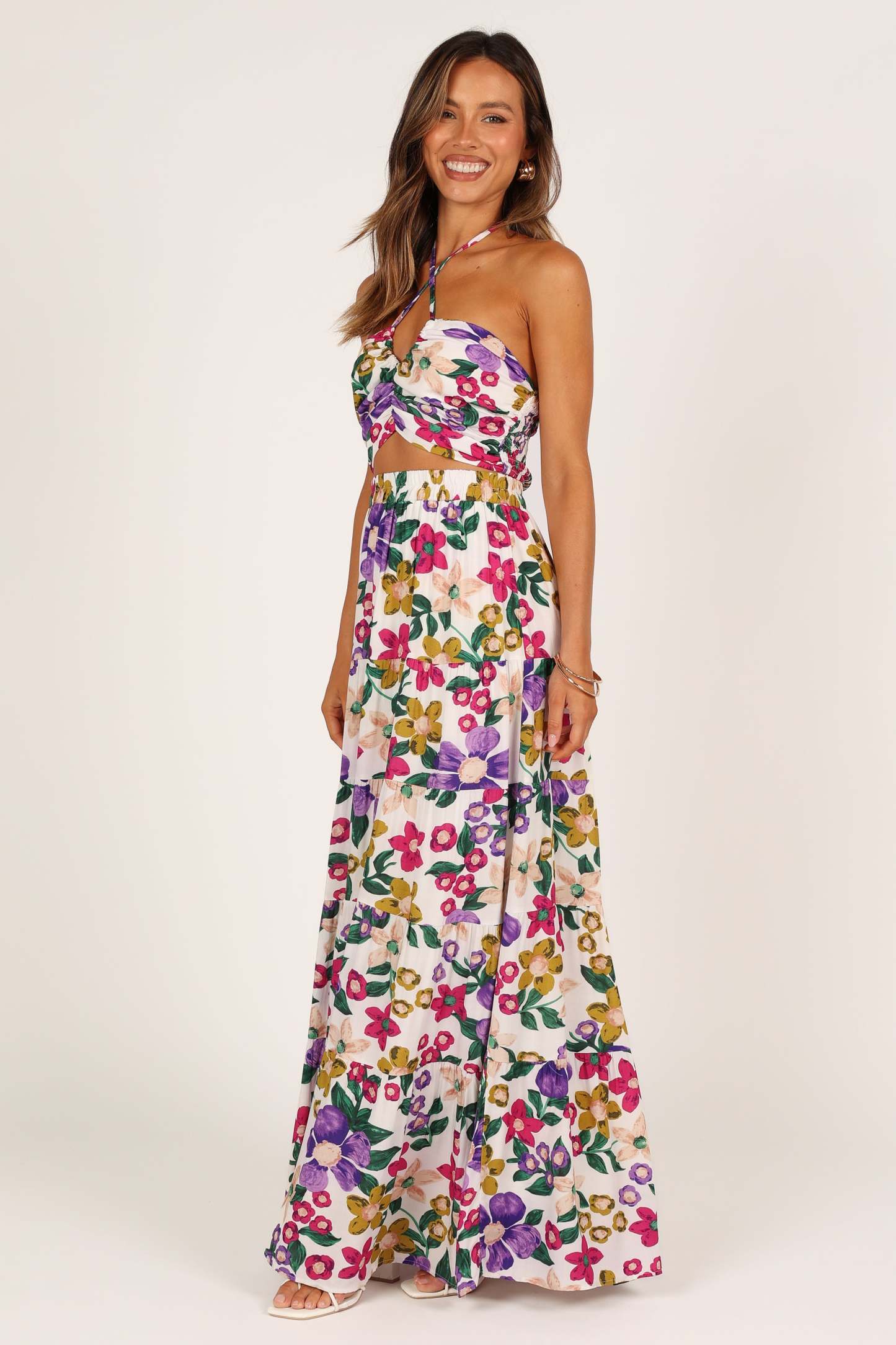 Kari Halter Top Set - Floral-Sunny Prom