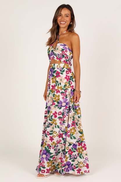 Kari Halter Top Set - Floral-Sunny Prom