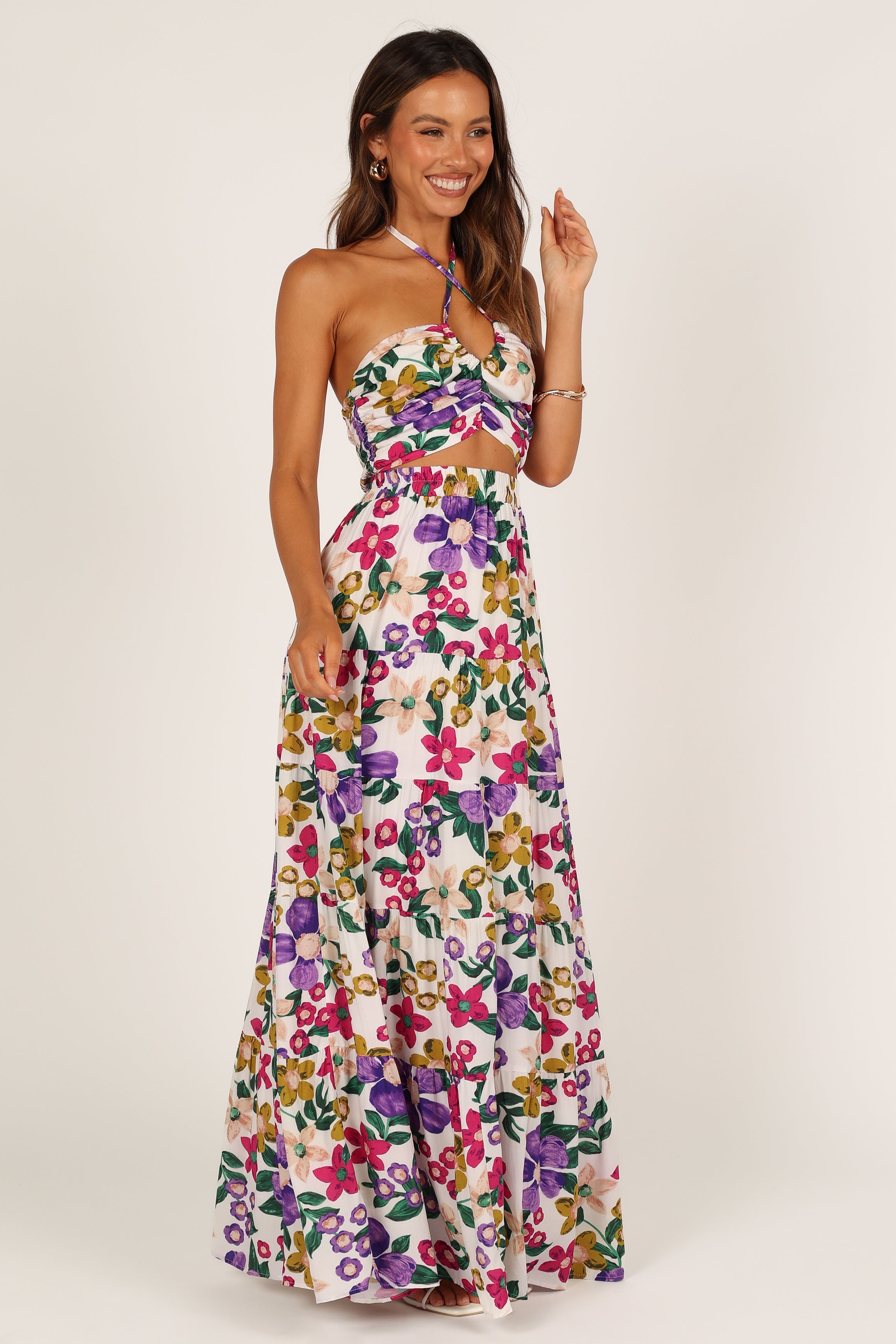 Kari Halter Top Set - Floral-Sunny Prom