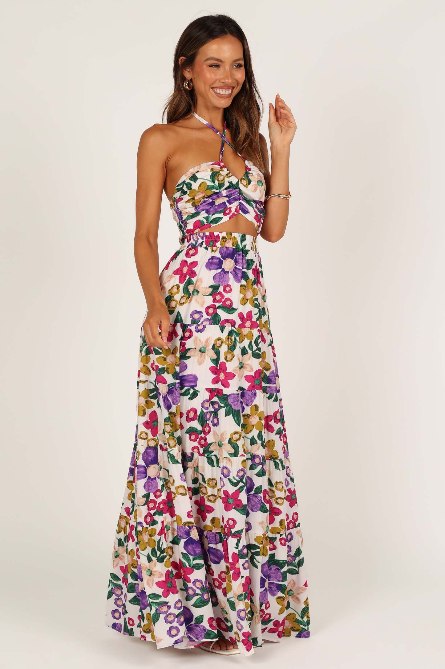 Kari Halter Top Set - Floral-Sunny Prom