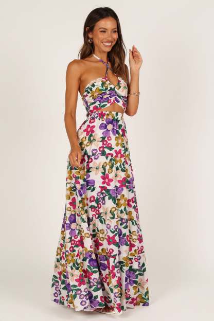 Kari Halter Top Set - Floral-Sunny Prom