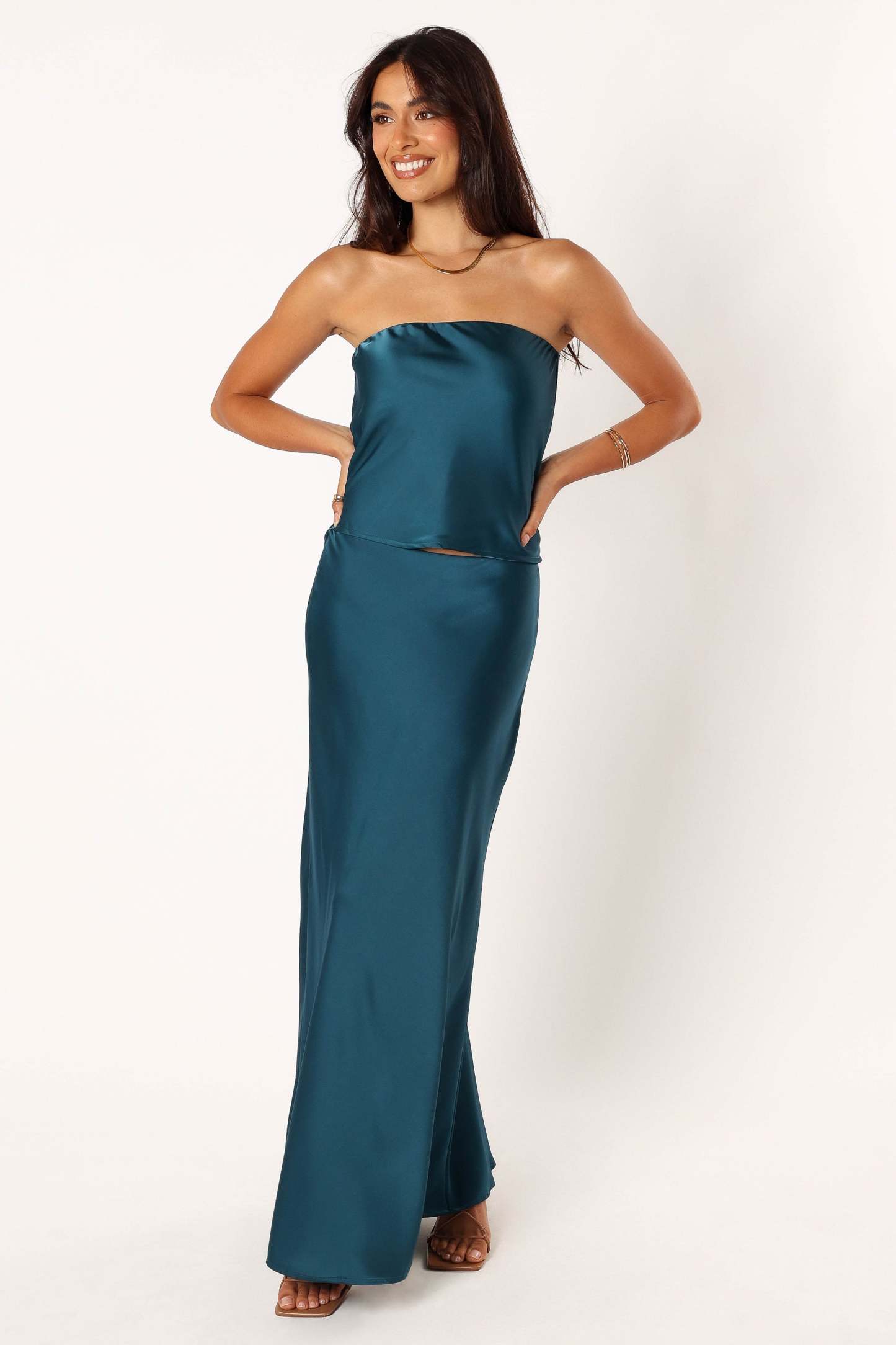 Michaela Two Piece Set - Teal-Sunny Prom