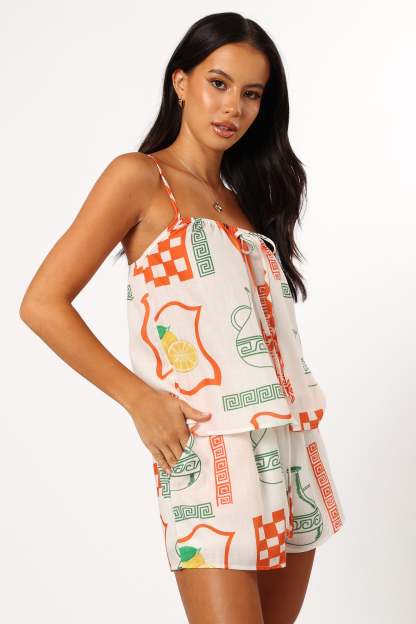 Robinson Short Set - White Orange-Sunny Prom