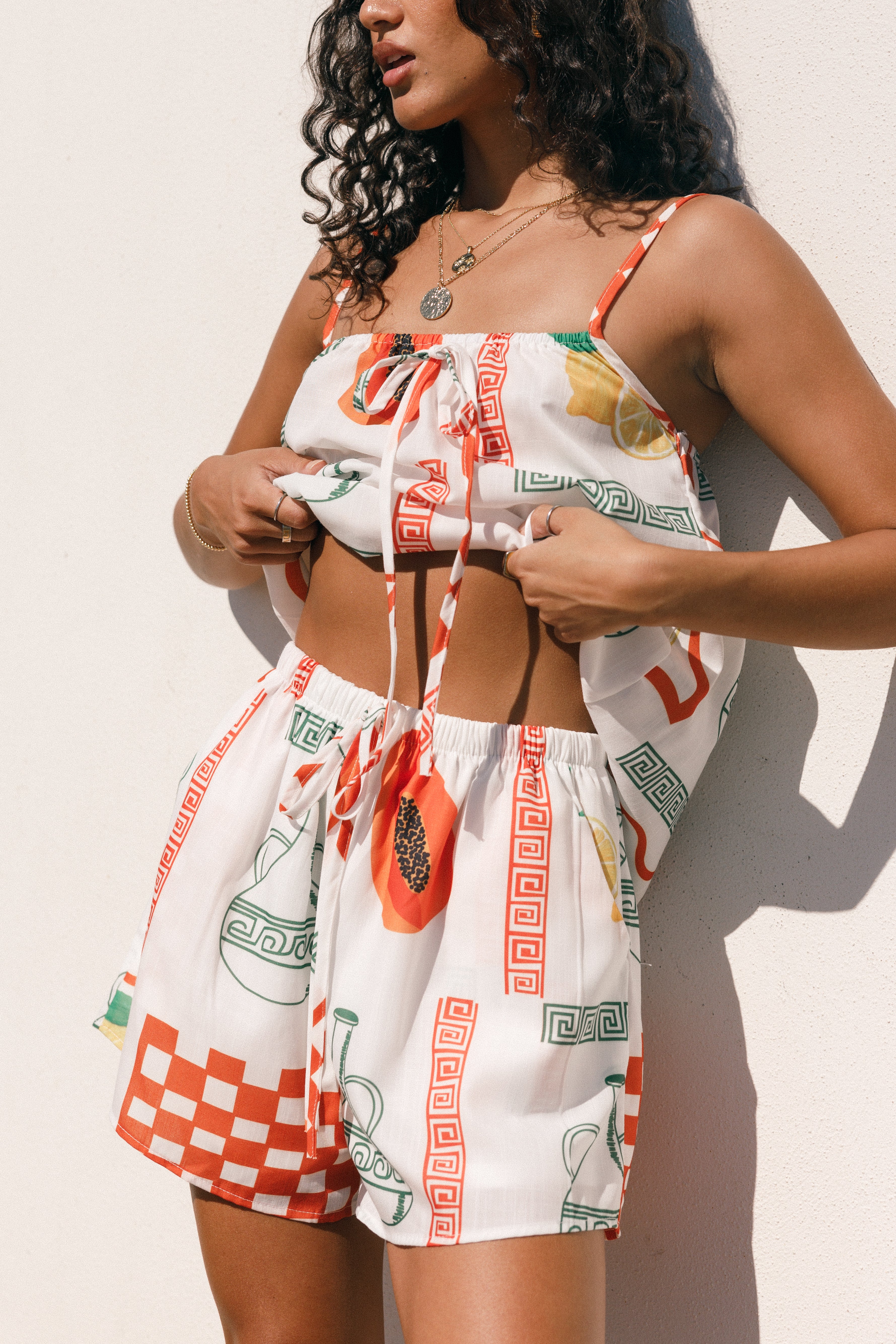 Robinson Short Set - White Orange-Sunny Prom