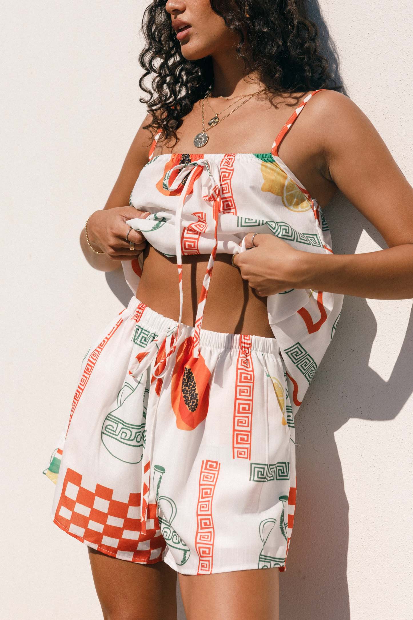 Robinson Short Set - White Orange-Sunny Prom