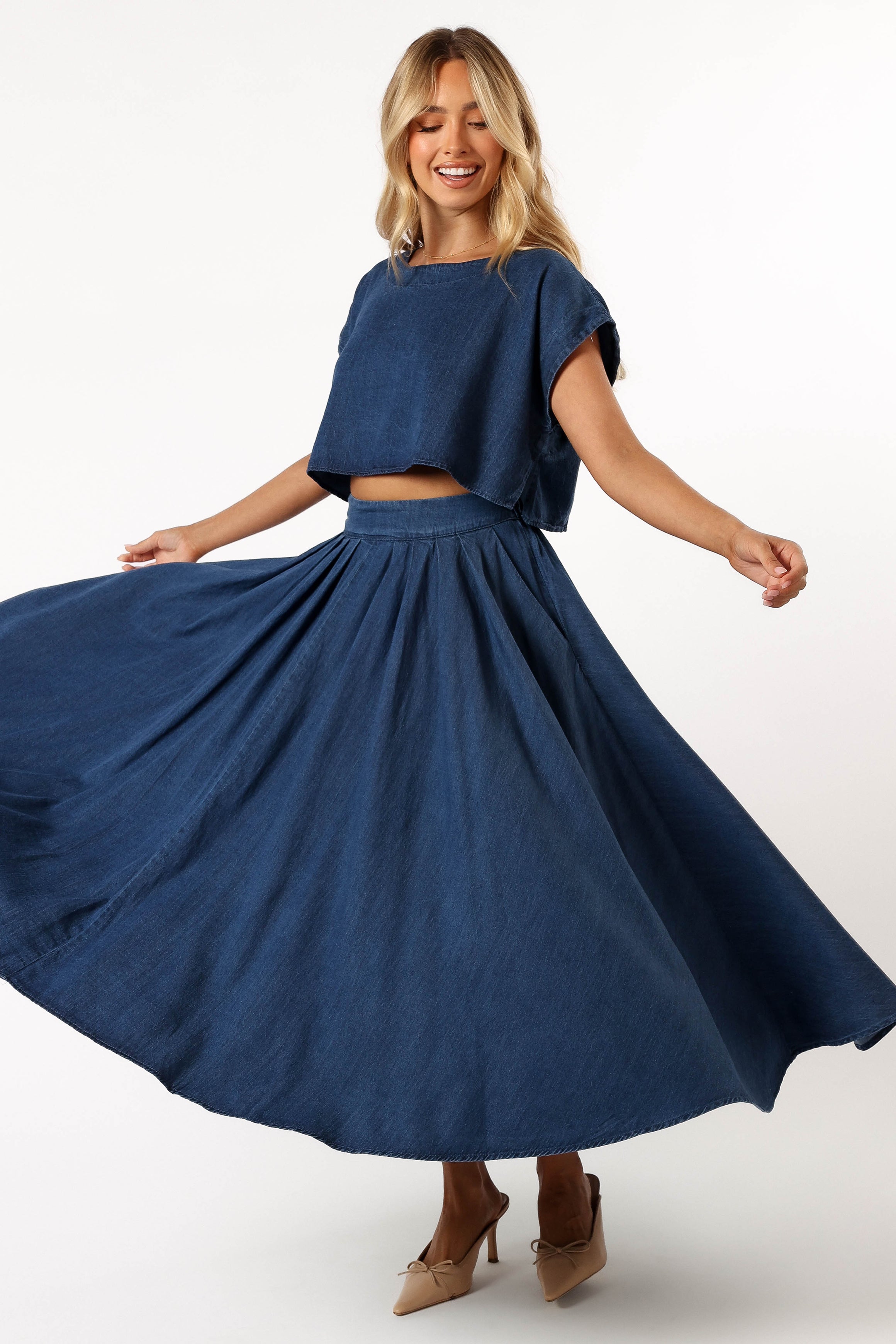 Rylie Two Piece Set - Dark Denim-Sunny Prom