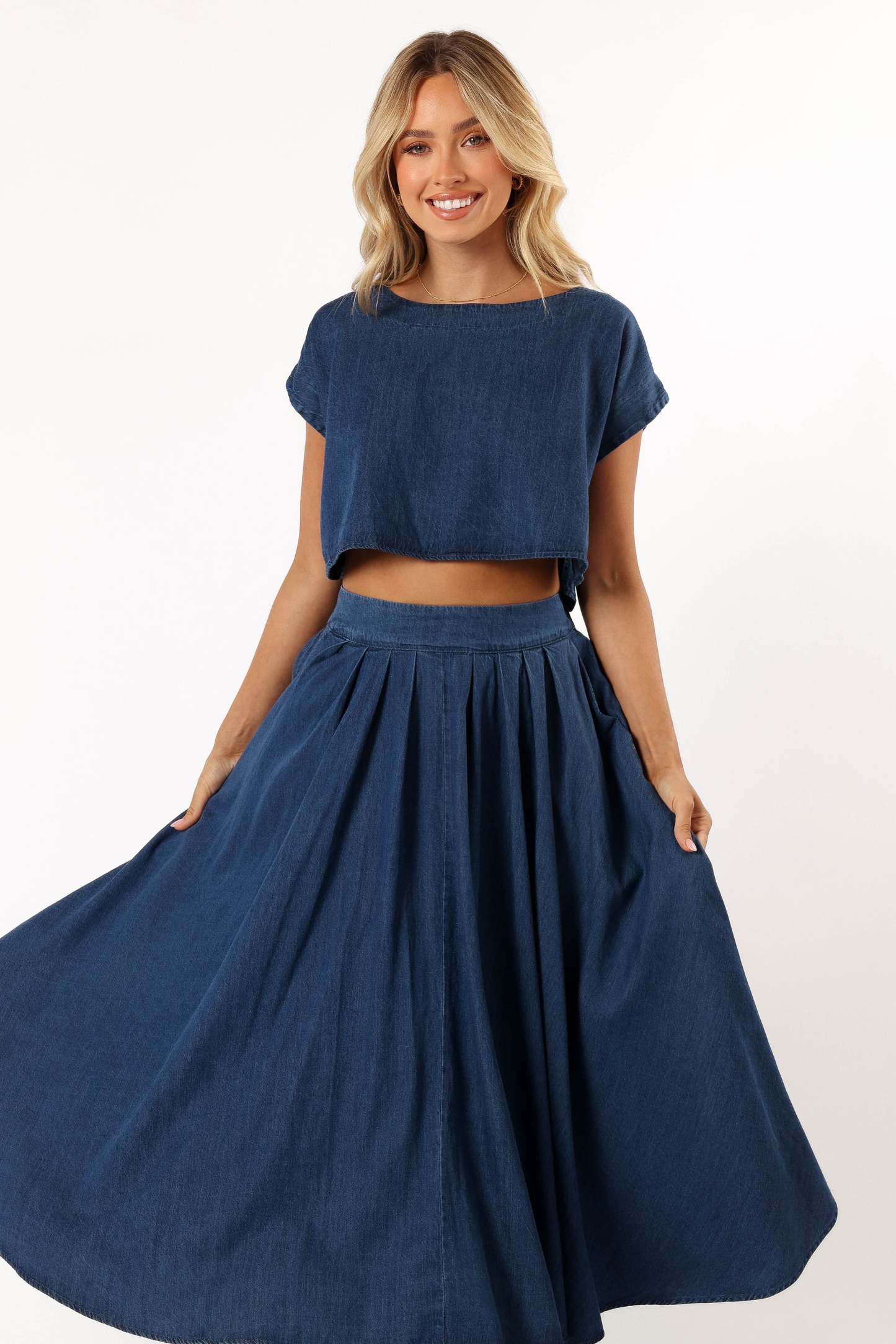 Rylie Two Piece Set - Dark Denim-Sunny Prom