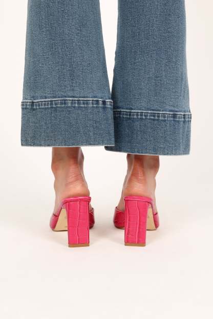Kinlee Mid Heel Mule - Wild Berry Croc-Sunny Prom