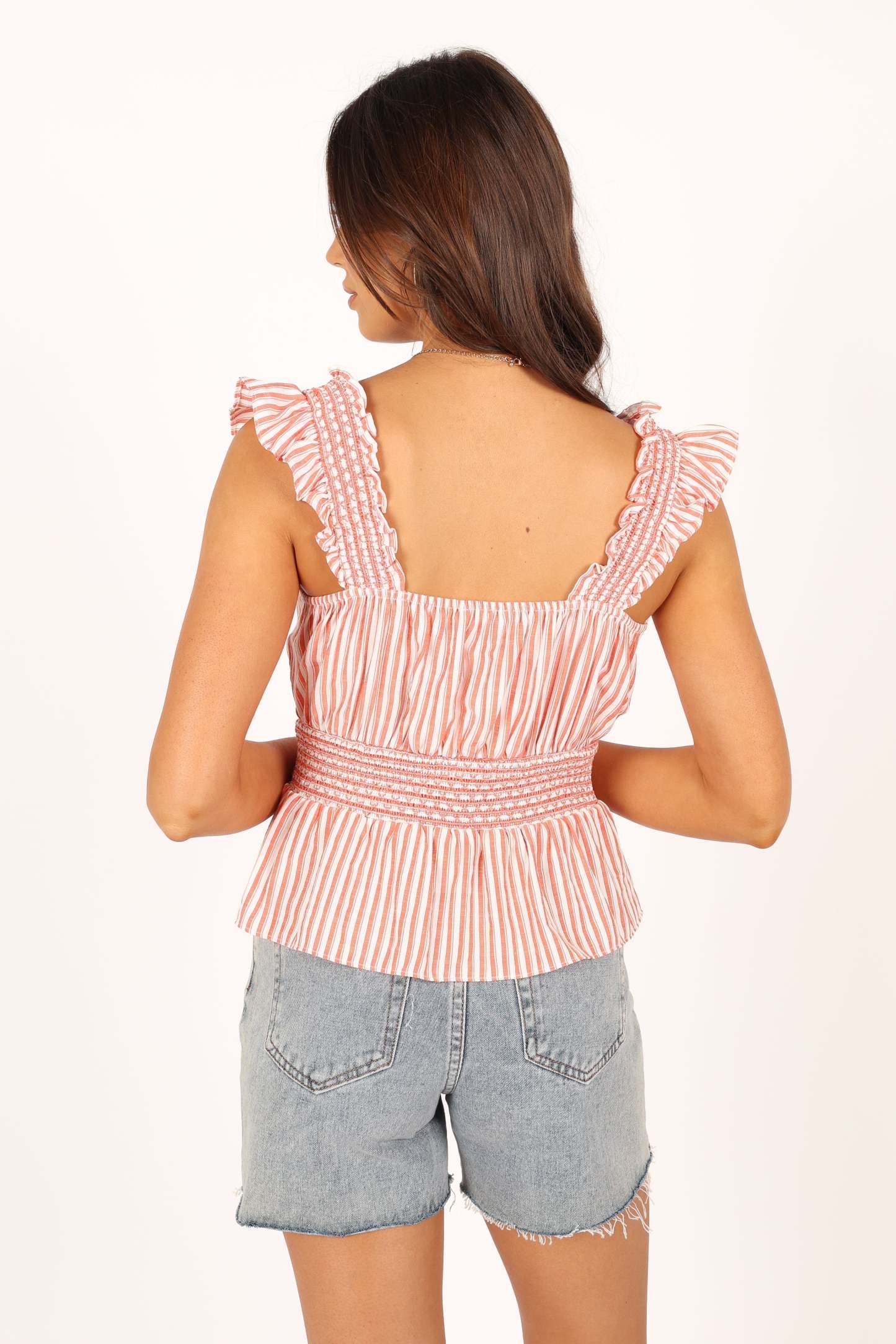 Crombie Top - Coral Red-Sunny Prom