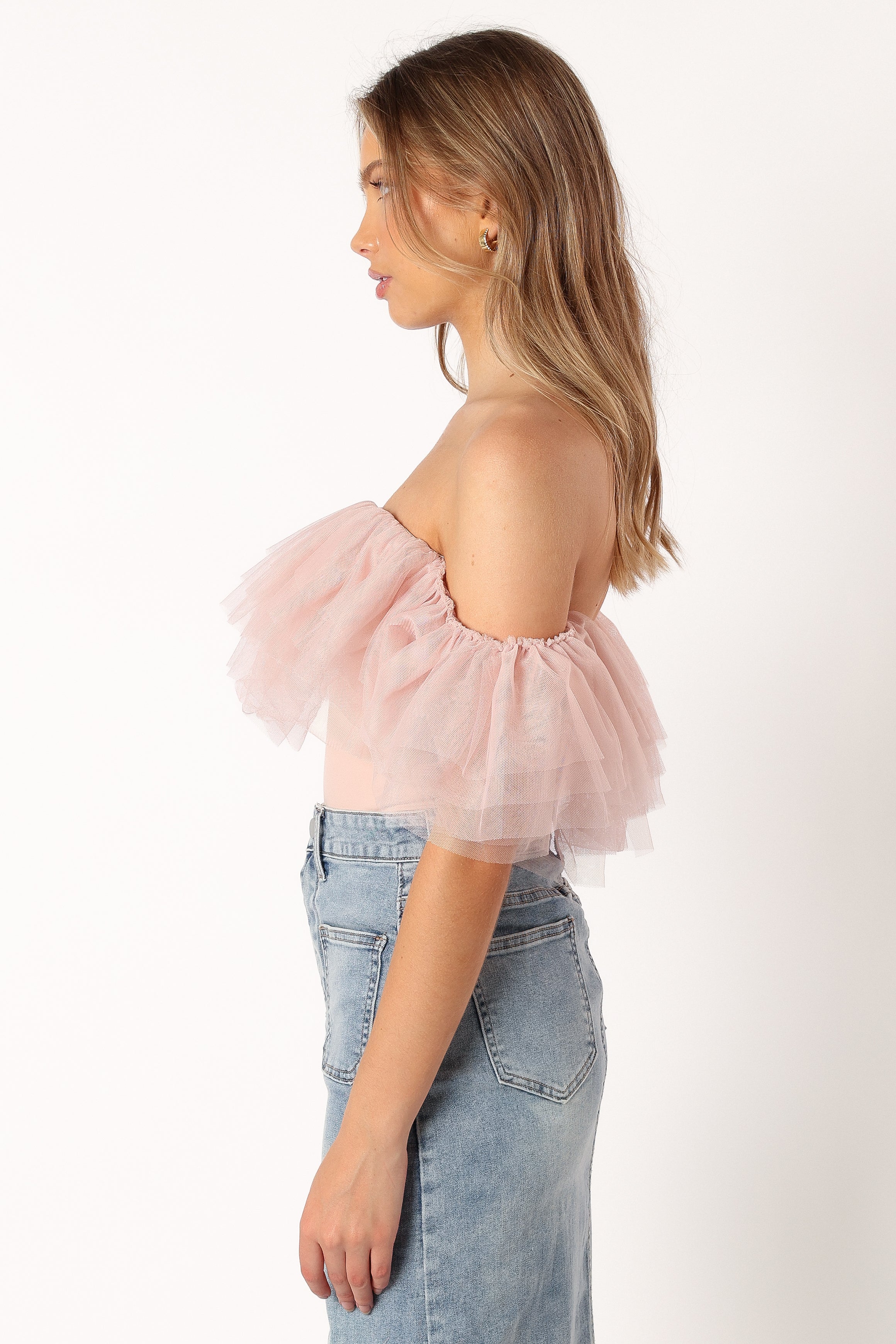Dae Off Shoulder Bodysuit - Blush-Sunny Prom