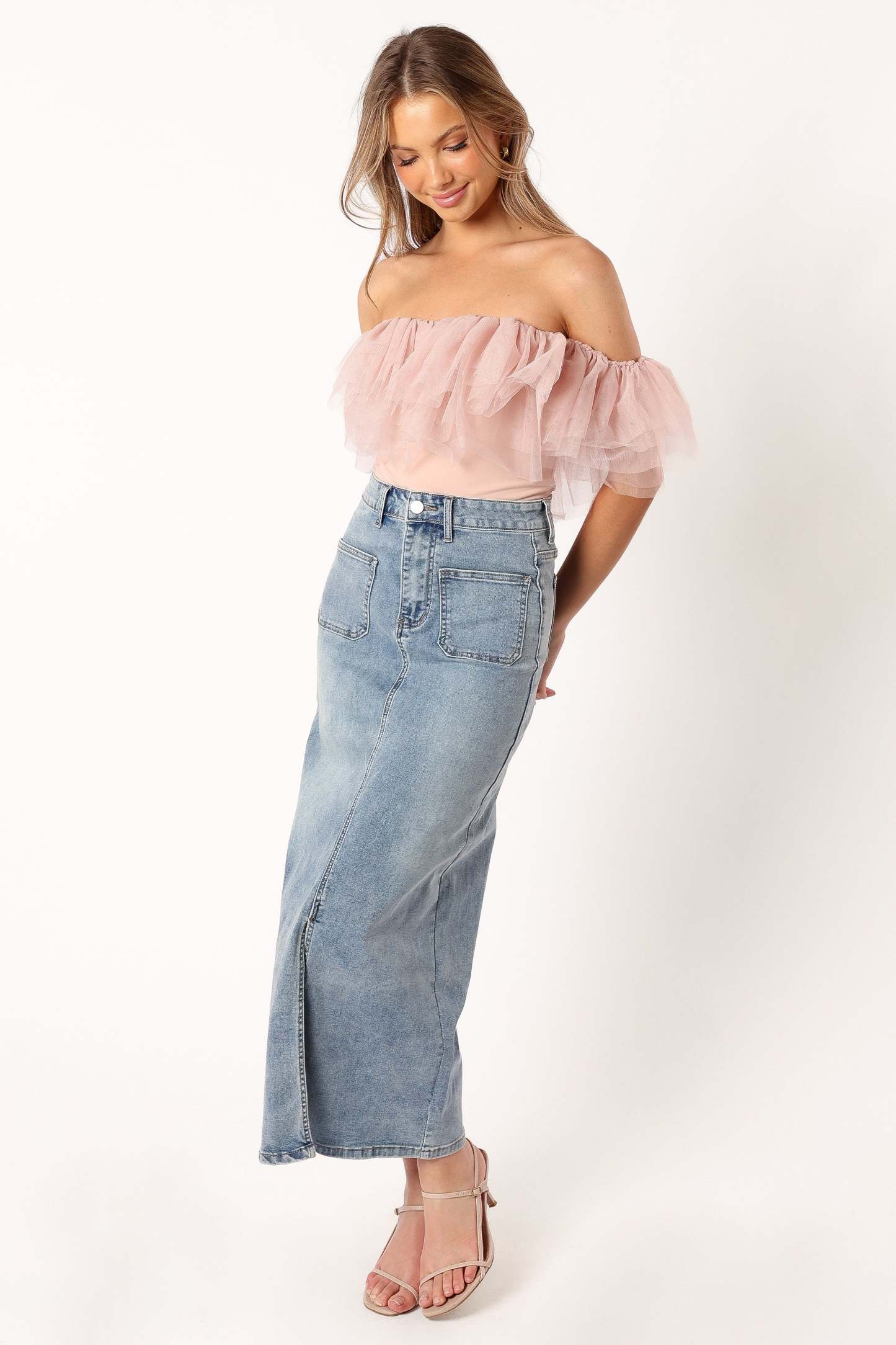 Dae Off Shoulder Bodysuit - Blush-Sunny Prom
