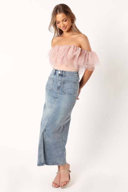 Dae Off Shoulder Bodysuit - Blush-Sunny Prom