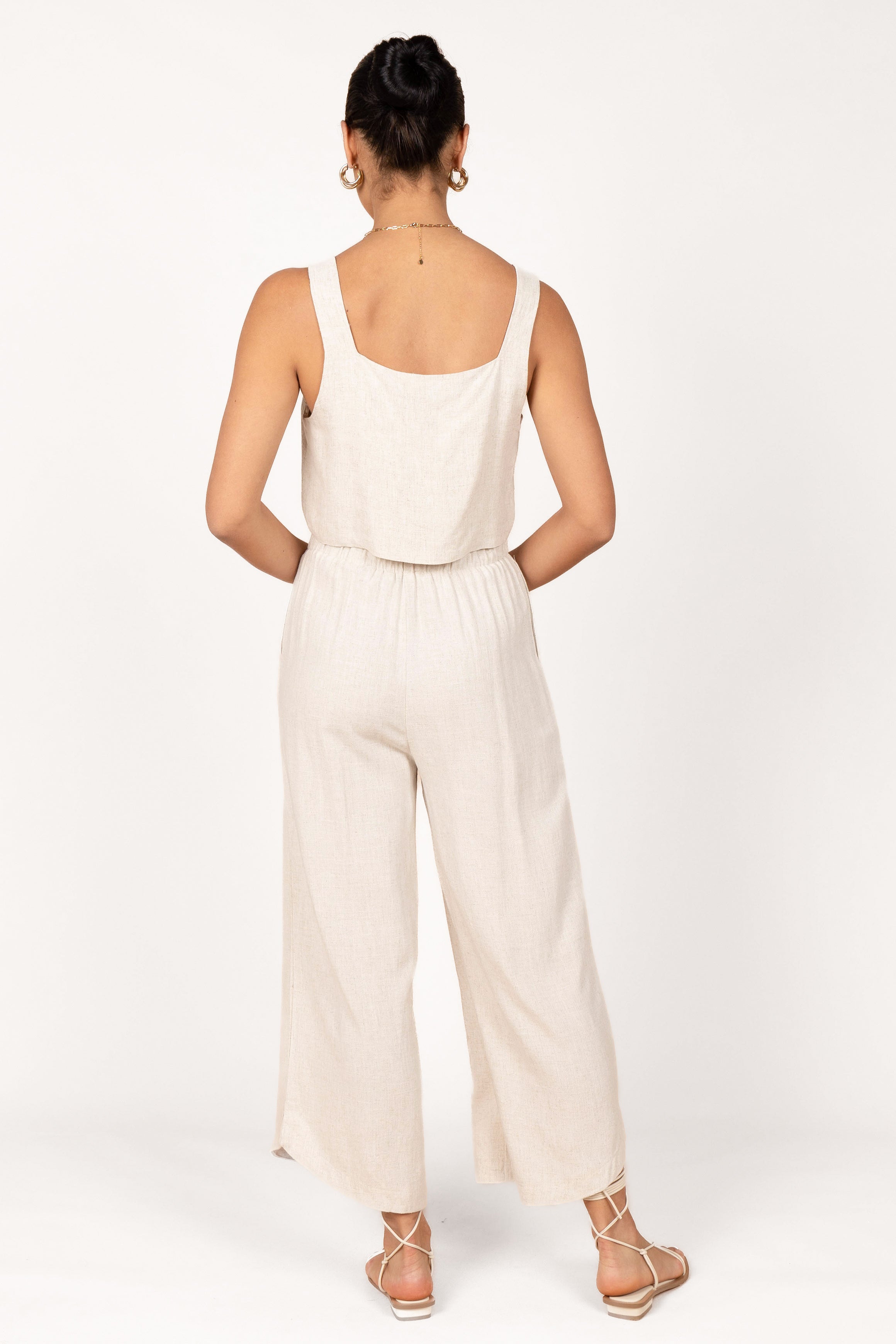 Eleanor High Waisted Pants - Beige-Sunny Prom