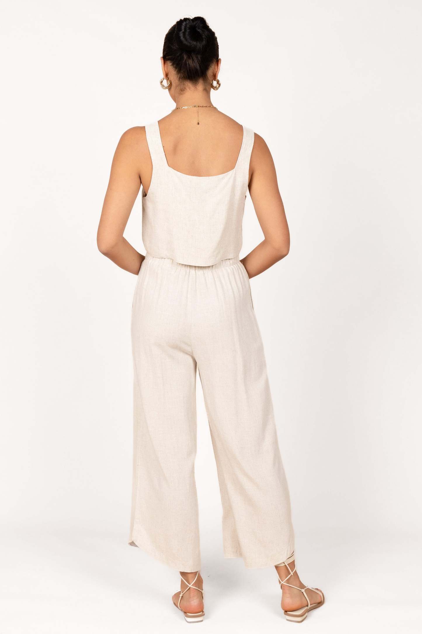 Eleanor High Waisted Pants - Beige-Sunny Prom