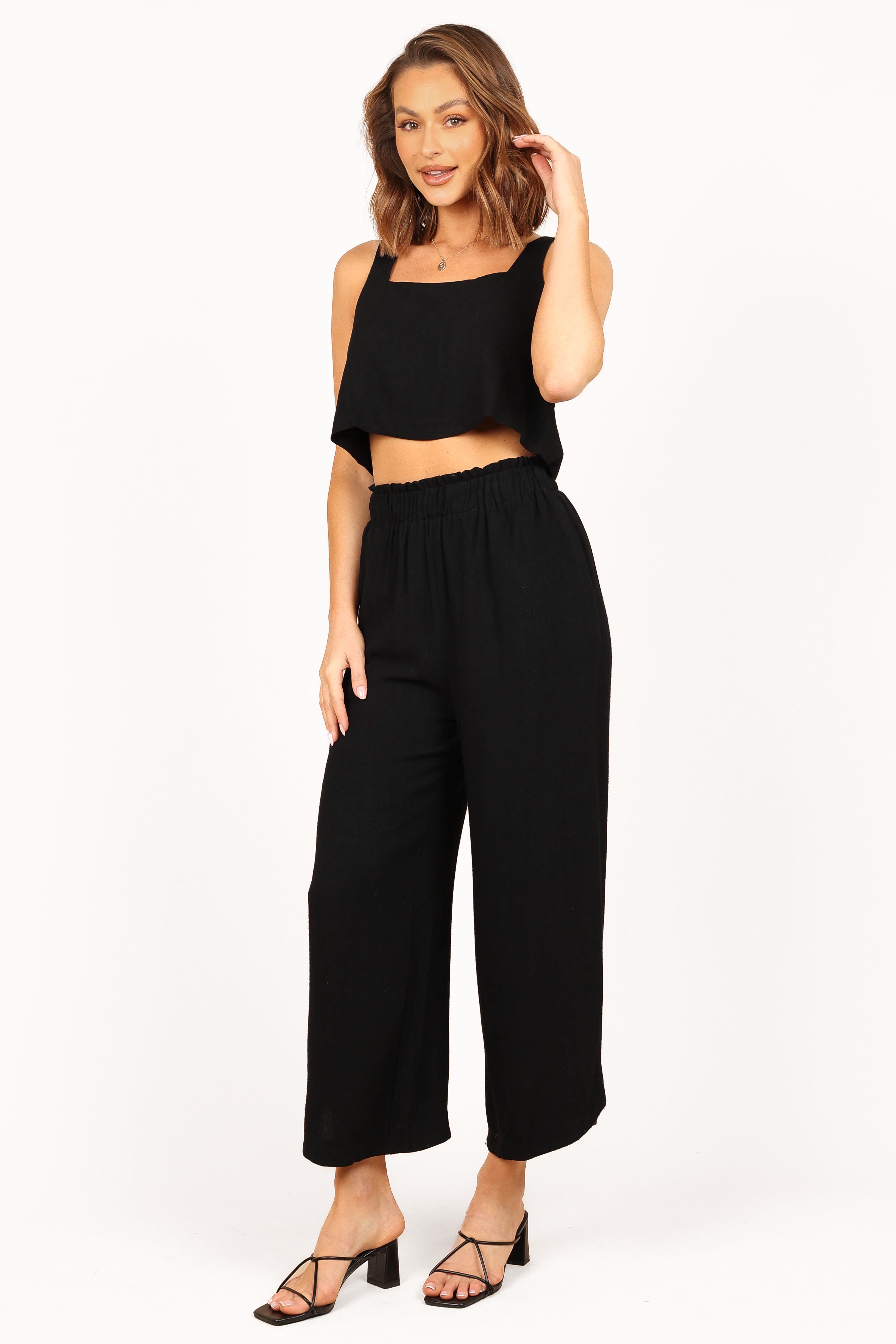 Eleanor Cropped Top - Black-Sunny Prom