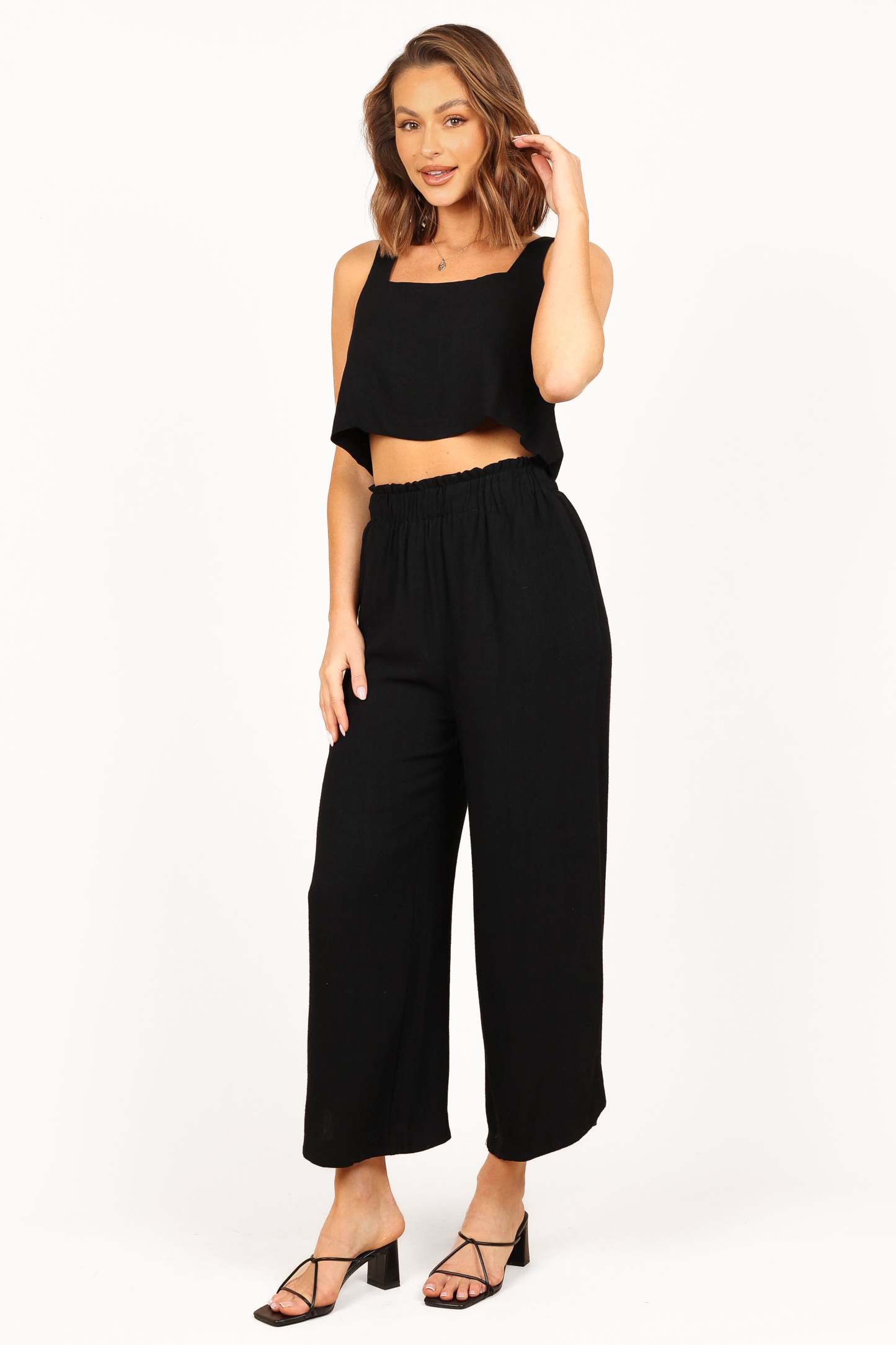 Eleanor Cropped Top - Black-Sunny Prom