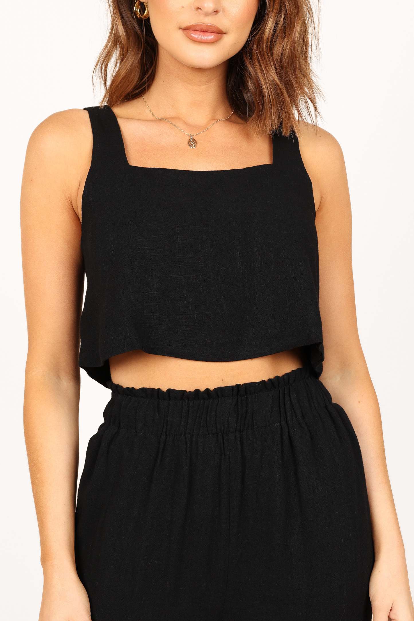 Eleanor Cropped Top - Black-Sunny Prom