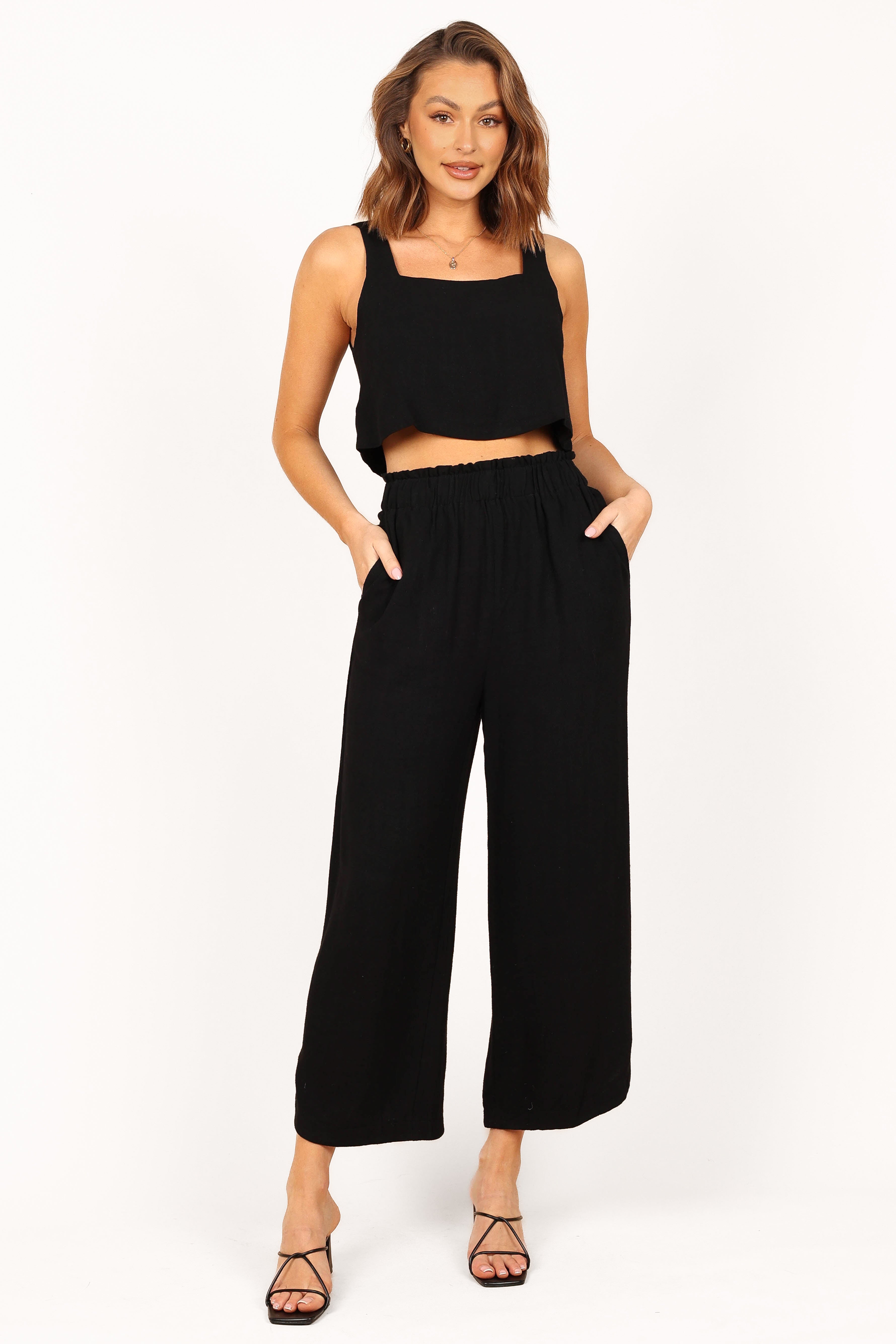 Eleanor Cropped Top - Black-Sunny Prom