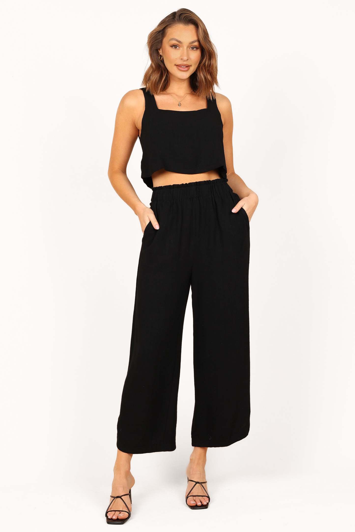 Eleanor Cropped Top - Black-Sunny Prom