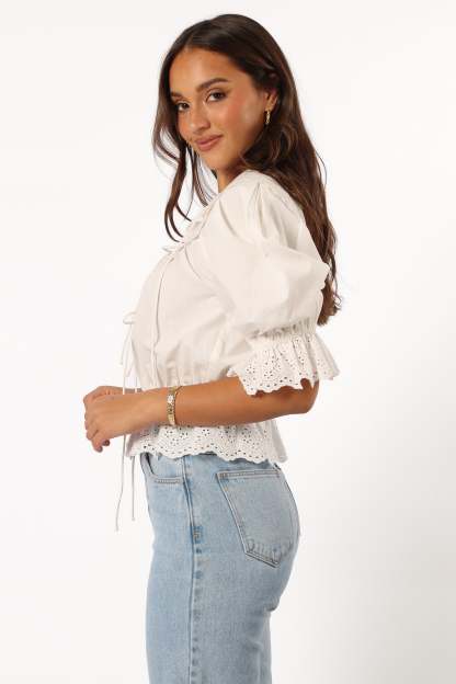 Emi Top - White-Sunny Prom