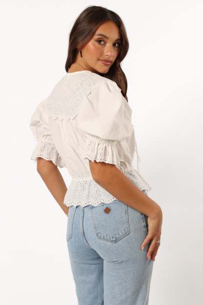 Emi Top - White-Sunny Prom