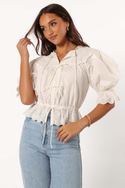 Emi Top - White-Sunny Prom