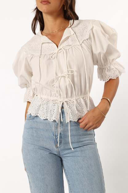 Emi Top - White-Sunny Prom