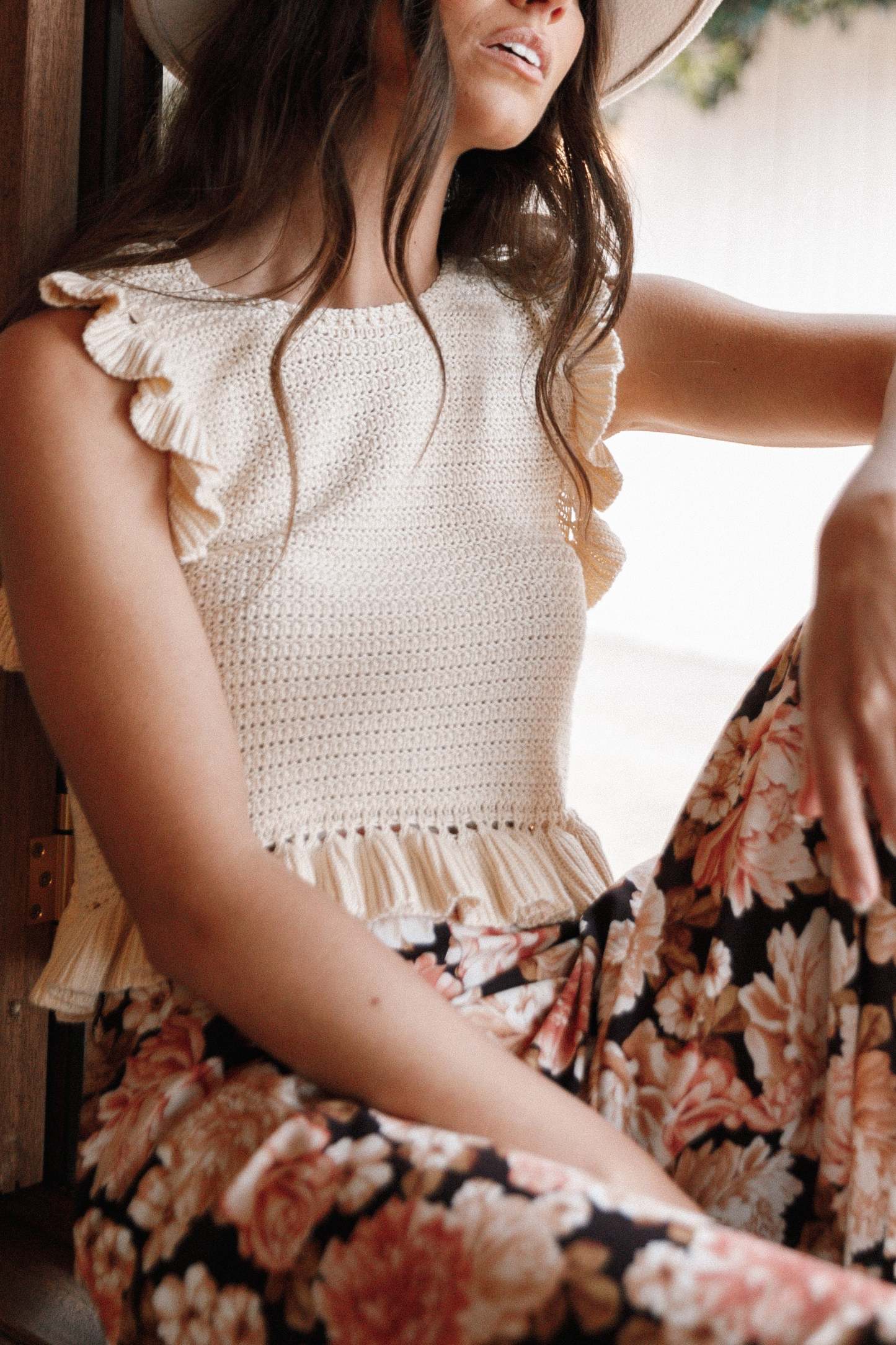 Katia Frill Knitted Top - Cream-Sunny Prom