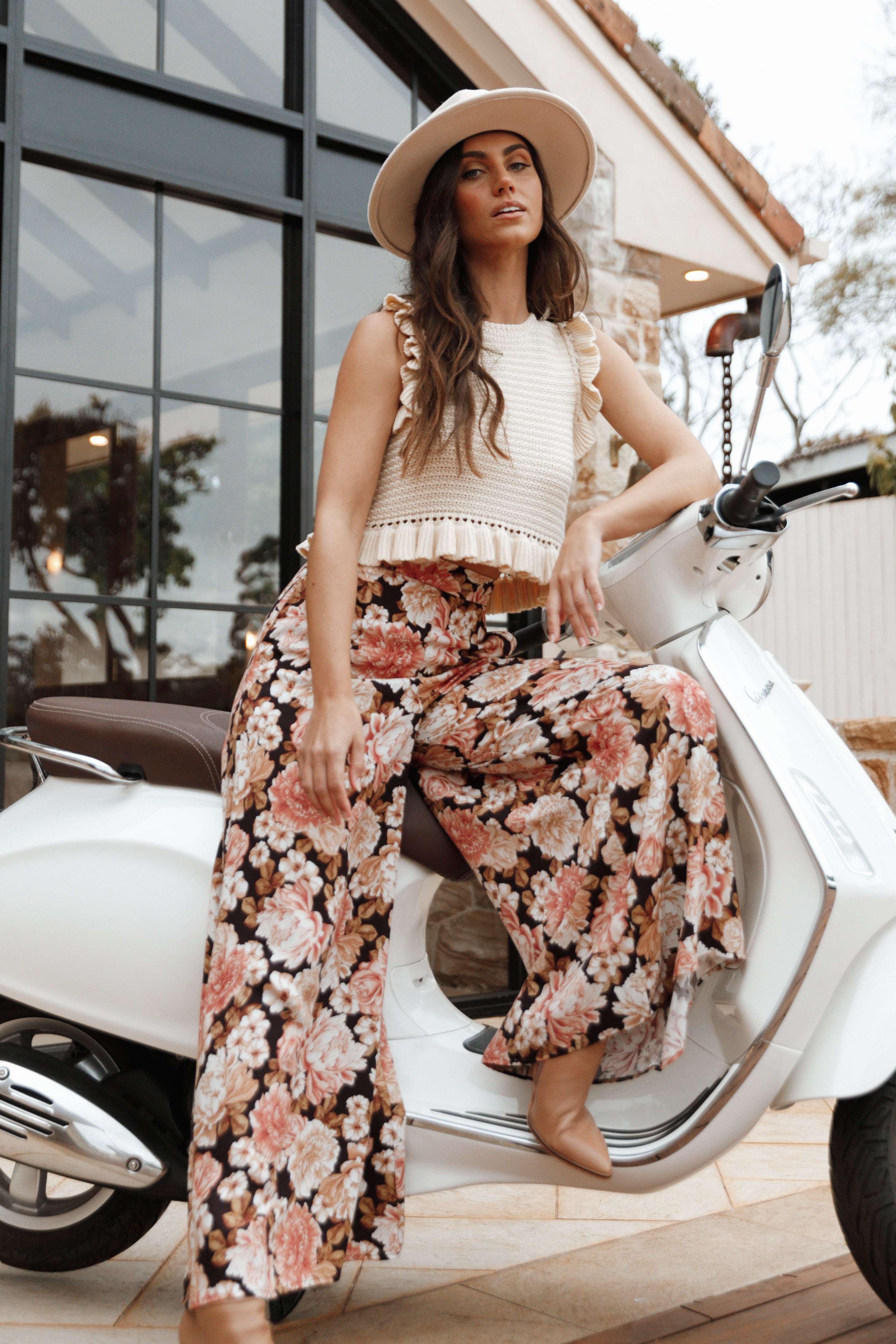 Katia Frill Knitted Top - Cream-Sunny Prom