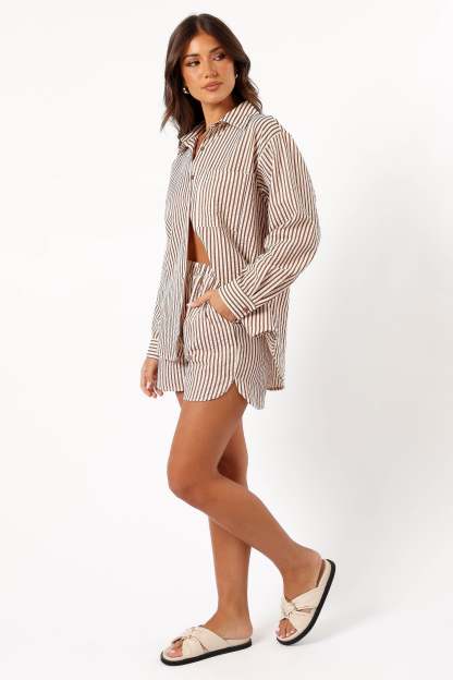 Kennie Top - Brown Stripe-Sunny Prom
