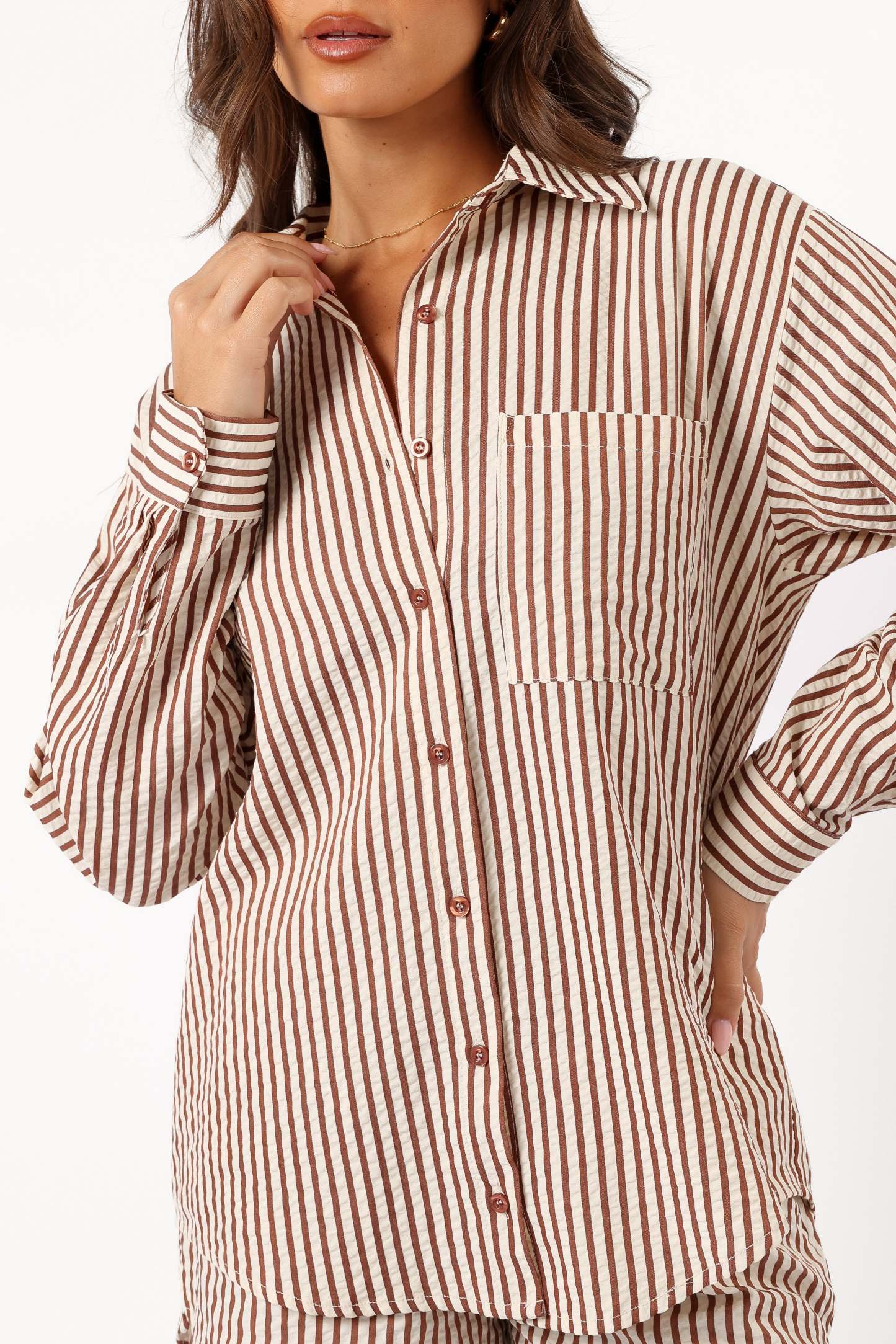 Kennie Top - Brown Stripe-Sunny Prom