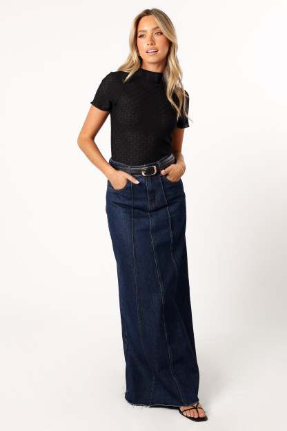 Laina Short Sleeve Top - Black-Sunny Prom