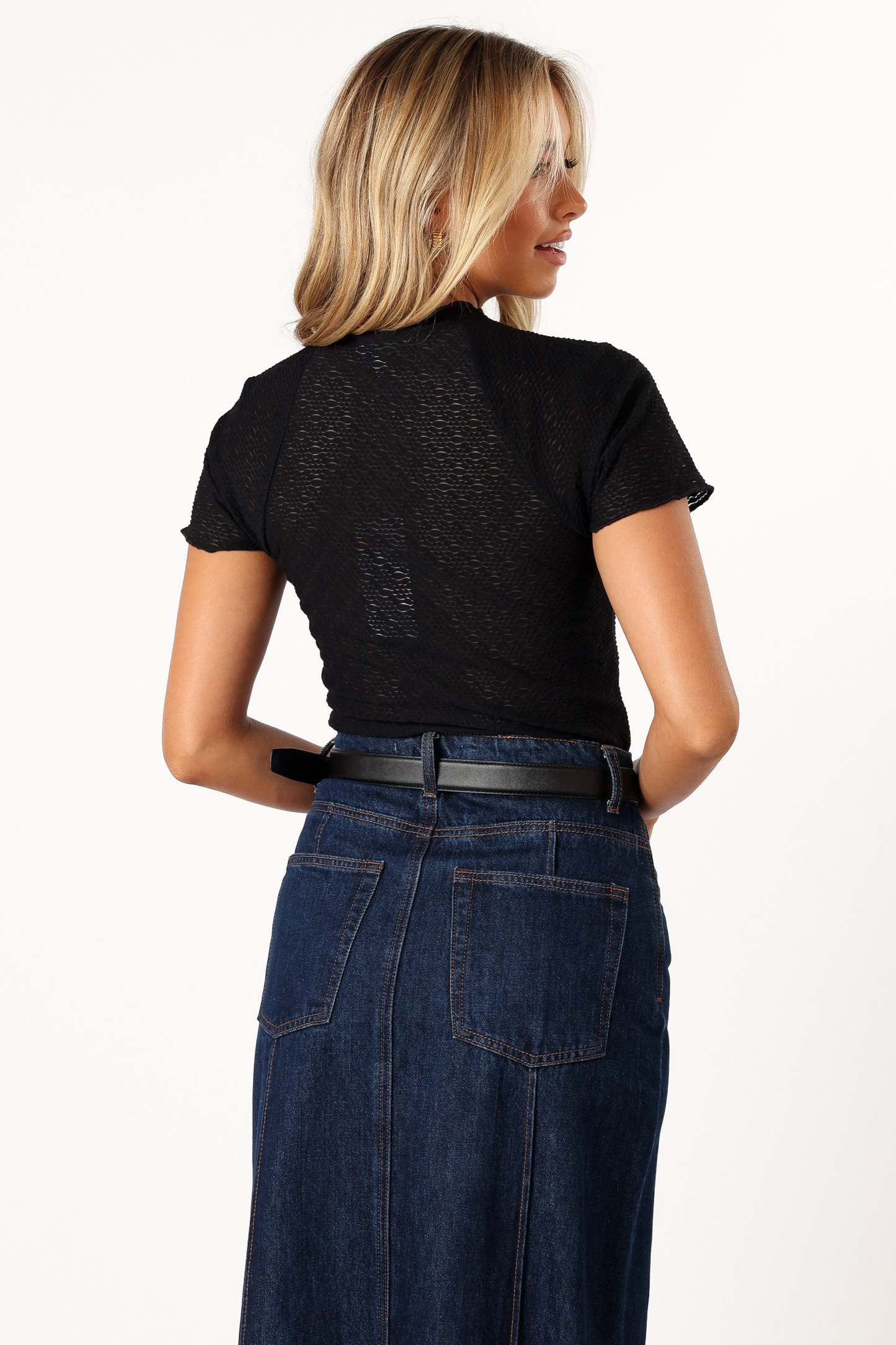 Laina Short Sleeve Top - Black-Sunny Prom