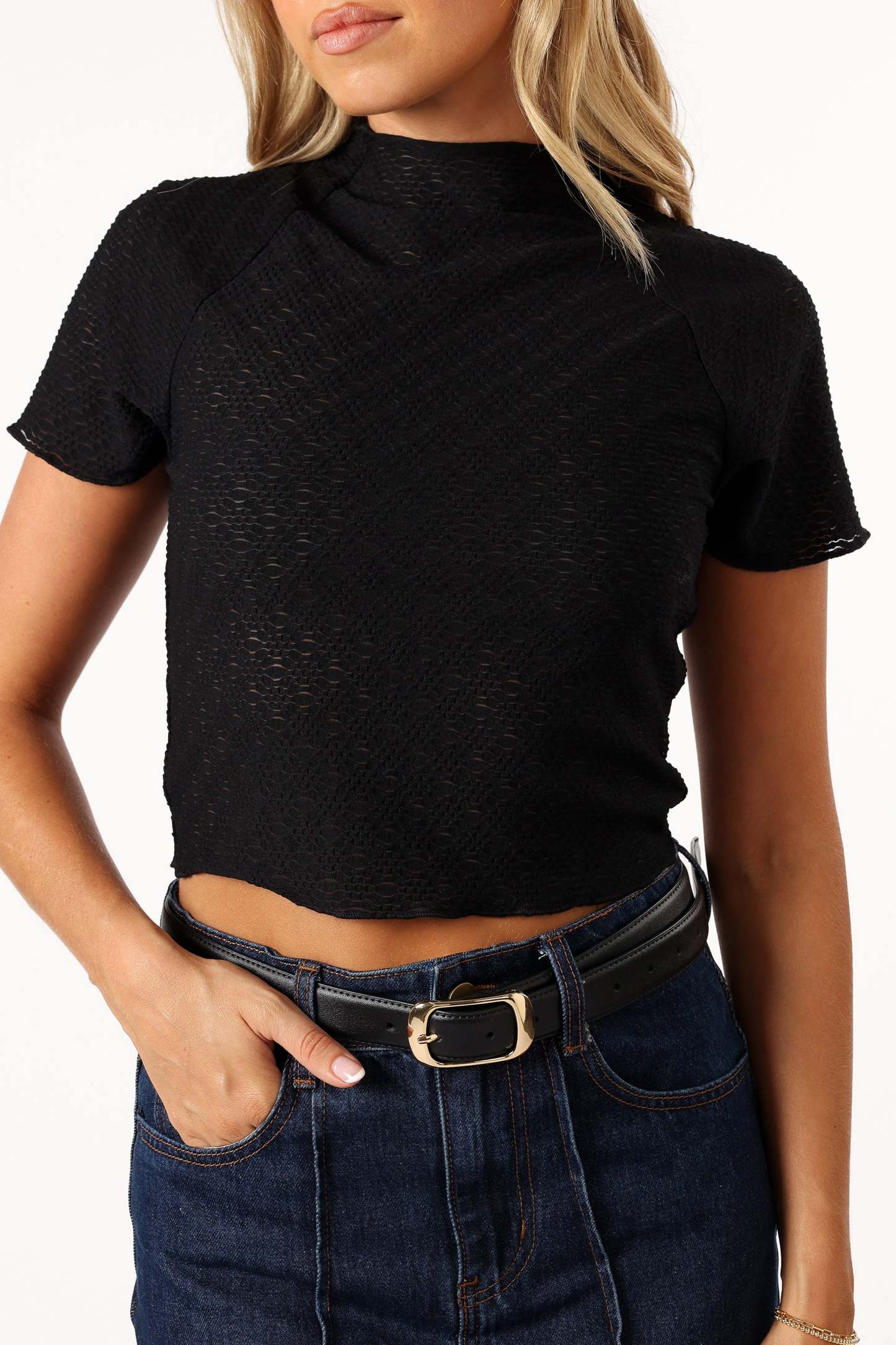Laina Short Sleeve Top - Black-Sunny Prom