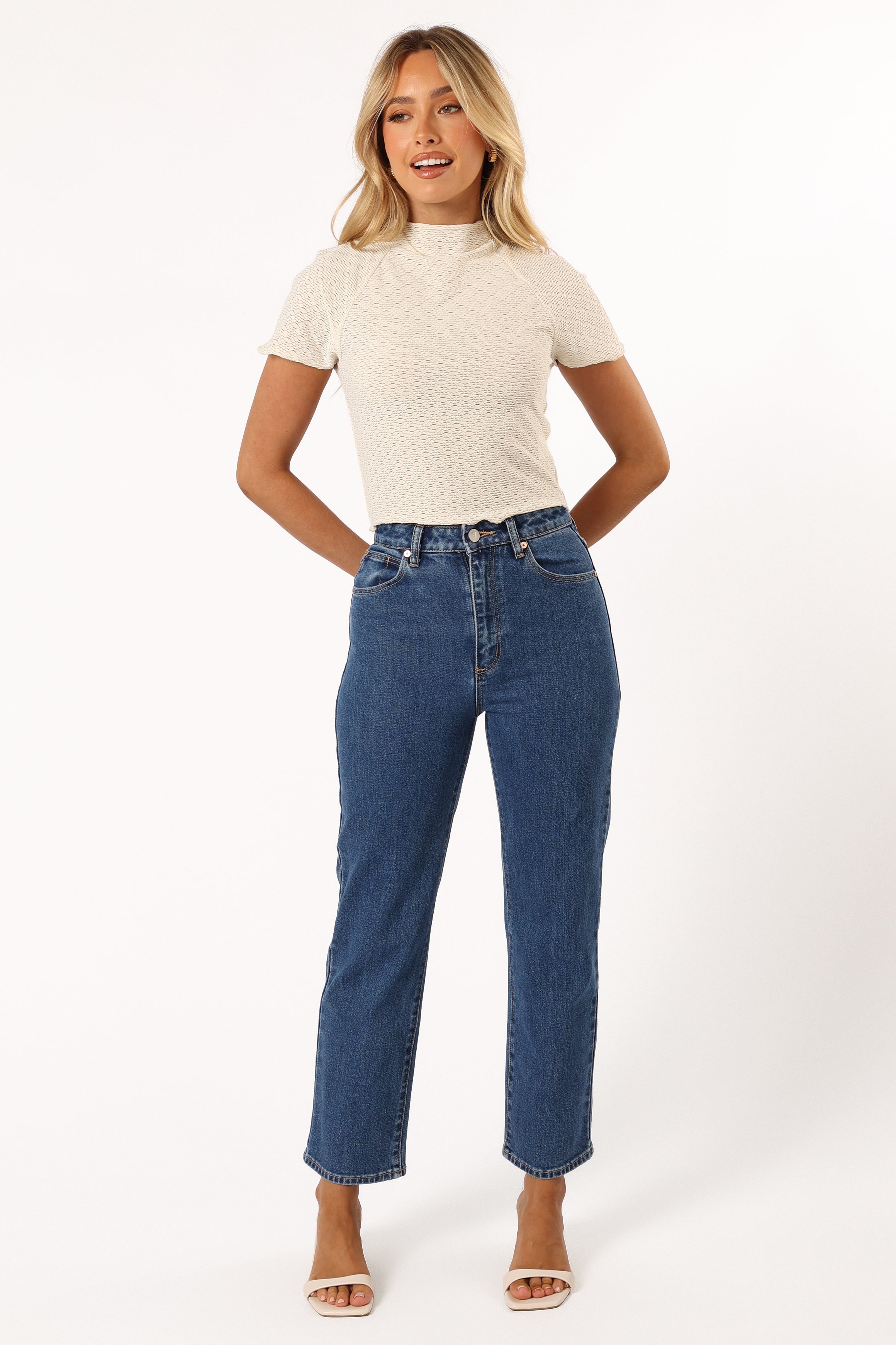Laina Short Sleeve Top - Pearl-Sunny Prom