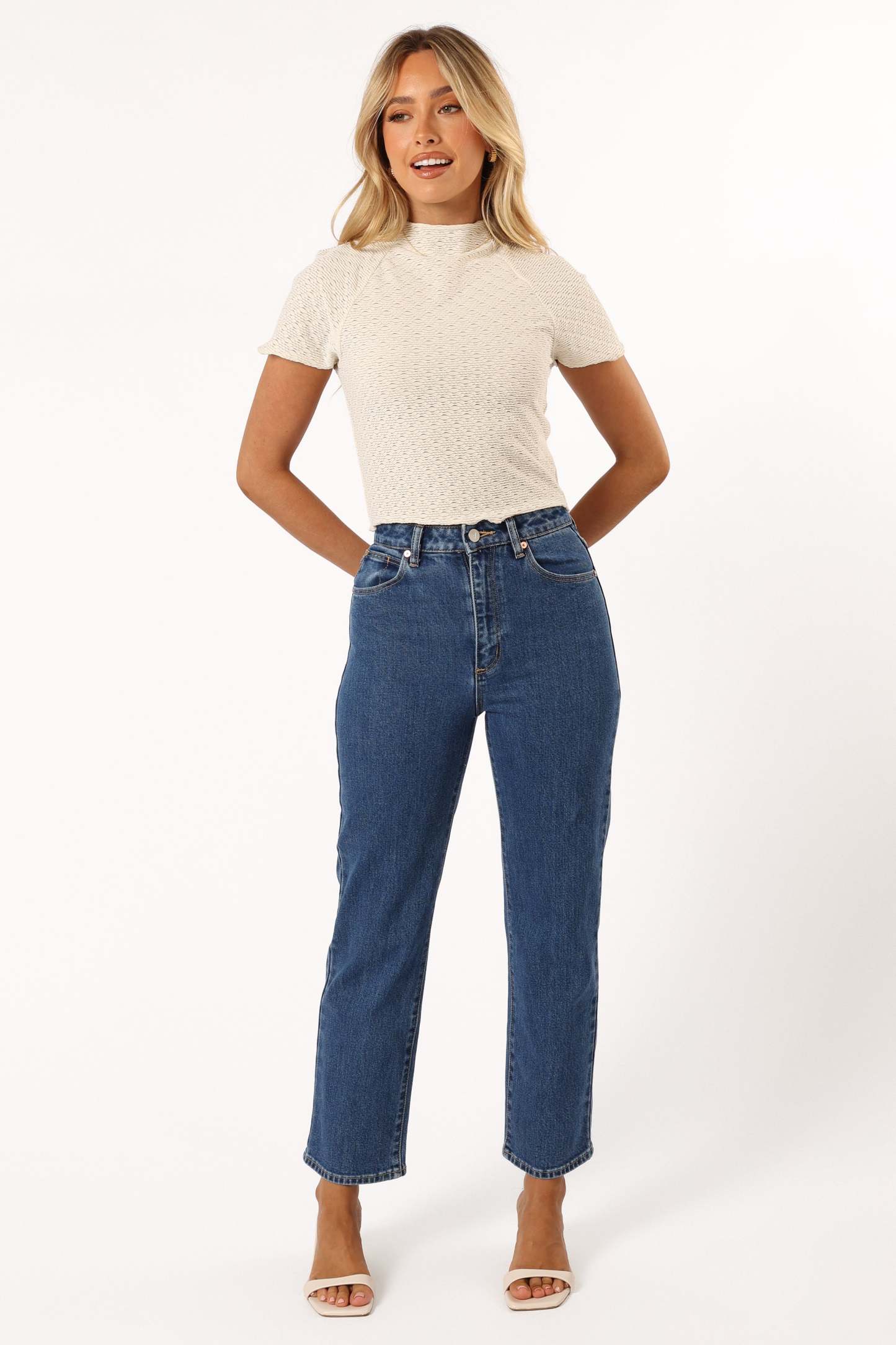 Laina Short Sleeve Top - Pearl-Sunny Prom