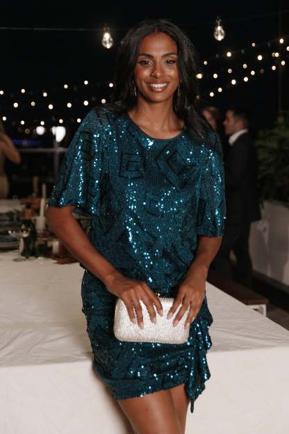 Lana Sequin Top - Hunter Green-Sunny Prom