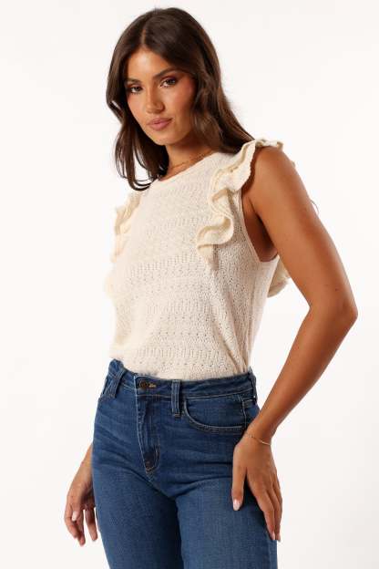 Marlene Knit Top - Ivory-Sunny Prom
