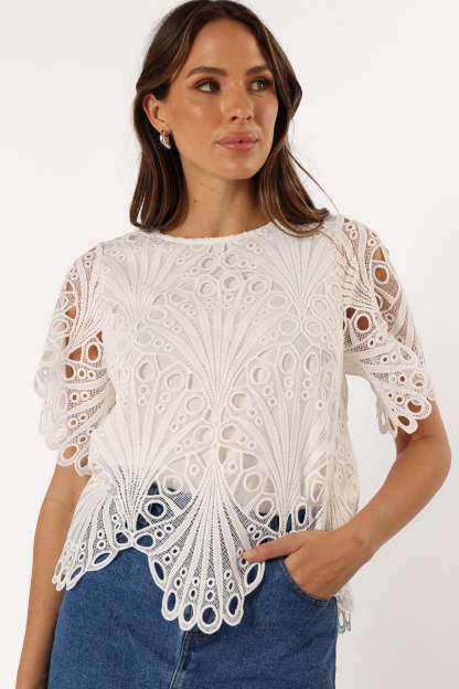 Sabina Top - White-Sunny Prom