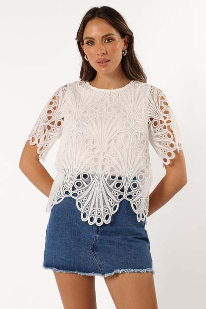 Sabina Top - White-Sunny Prom