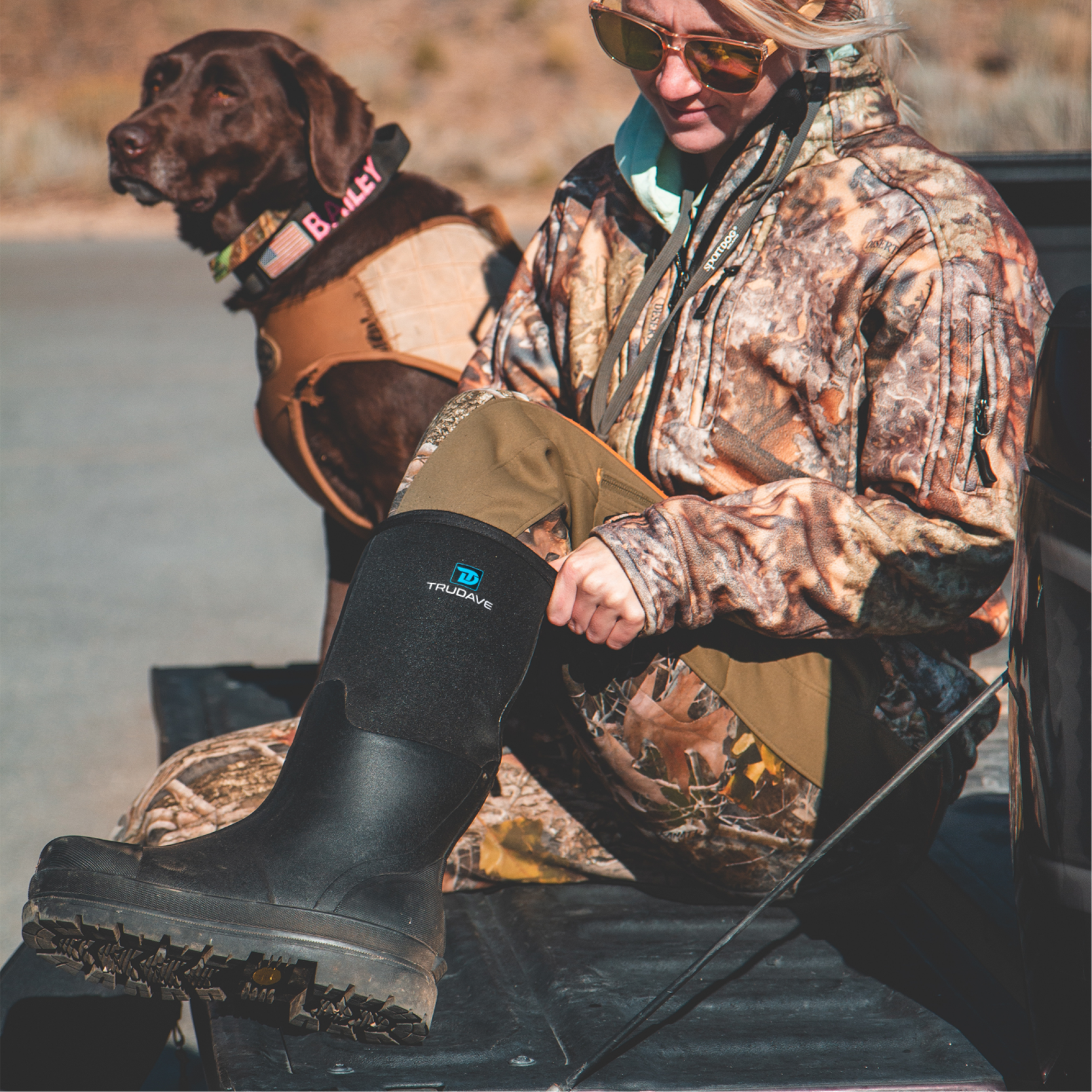 Trudave Men's Waterproof Rubber Hunting Boots with Steel Shank 