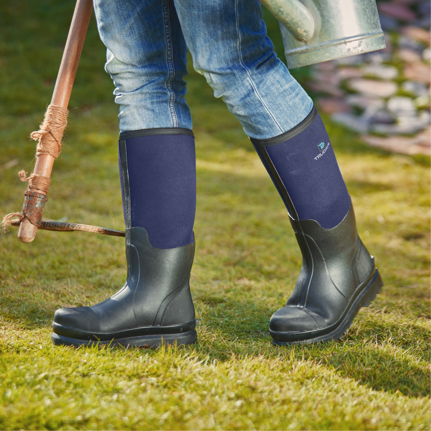 Trudave Men's Waterproof Rubber Hunting Boots with Steel Shank 