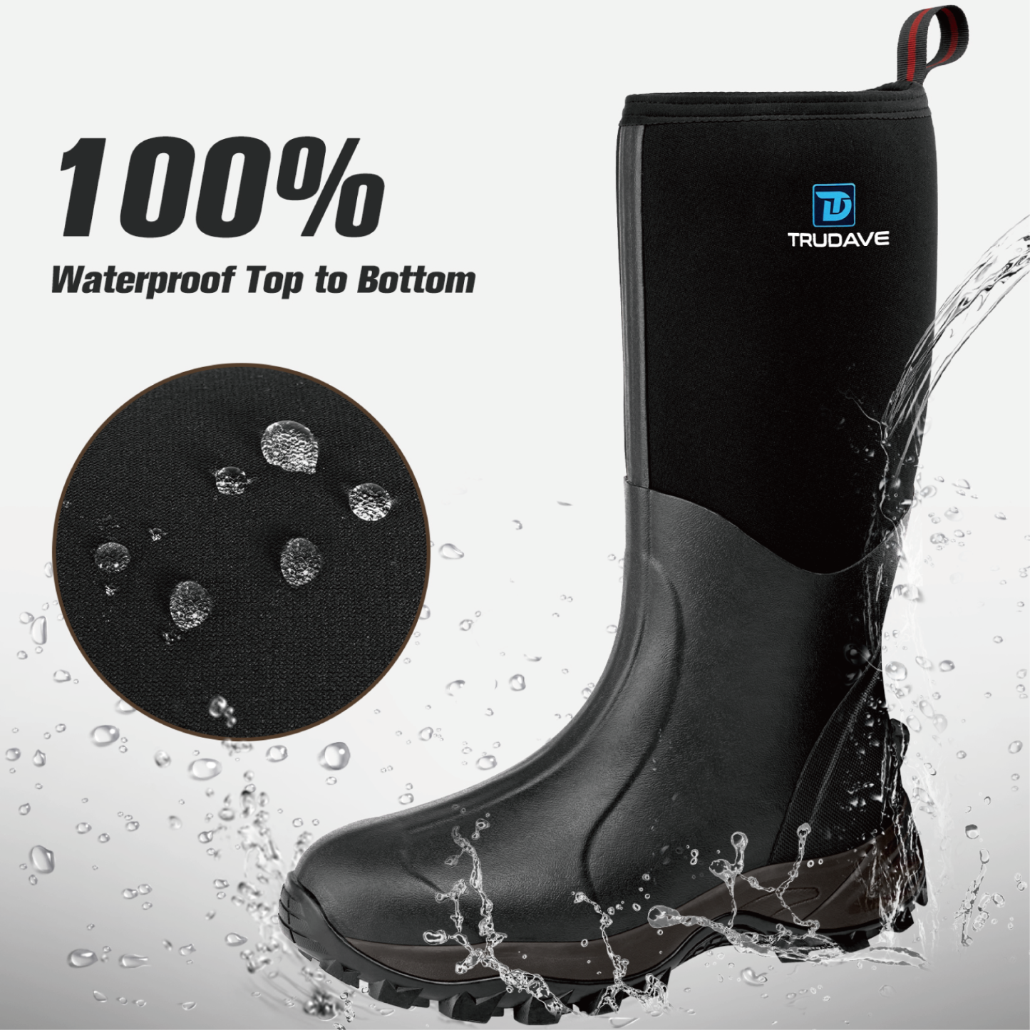 Trudave Waterproof Rubber Boots for Men and Women
