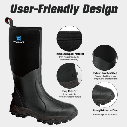 Trudave Waterproof Rubber Boots for Men and Women