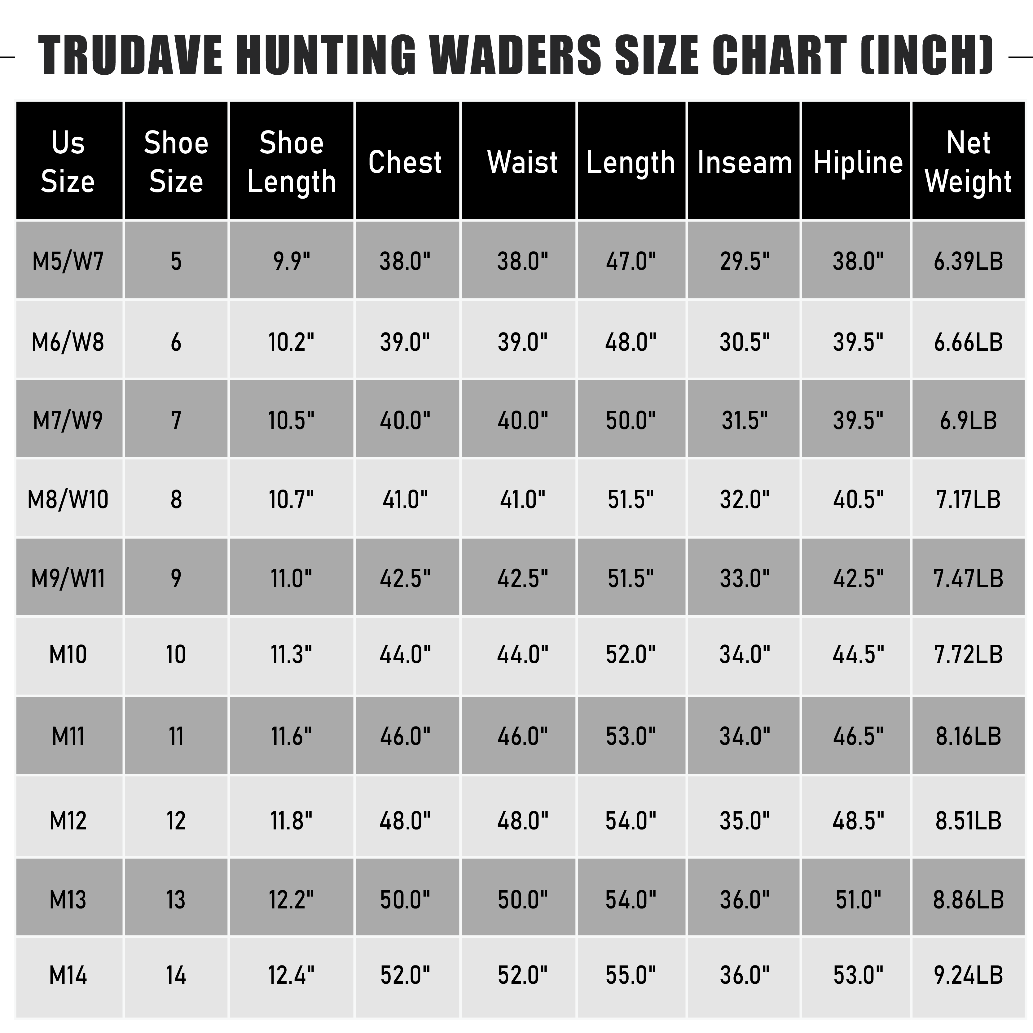 Trudave Real Grass Men's Chest Waders with Boots for Hunting