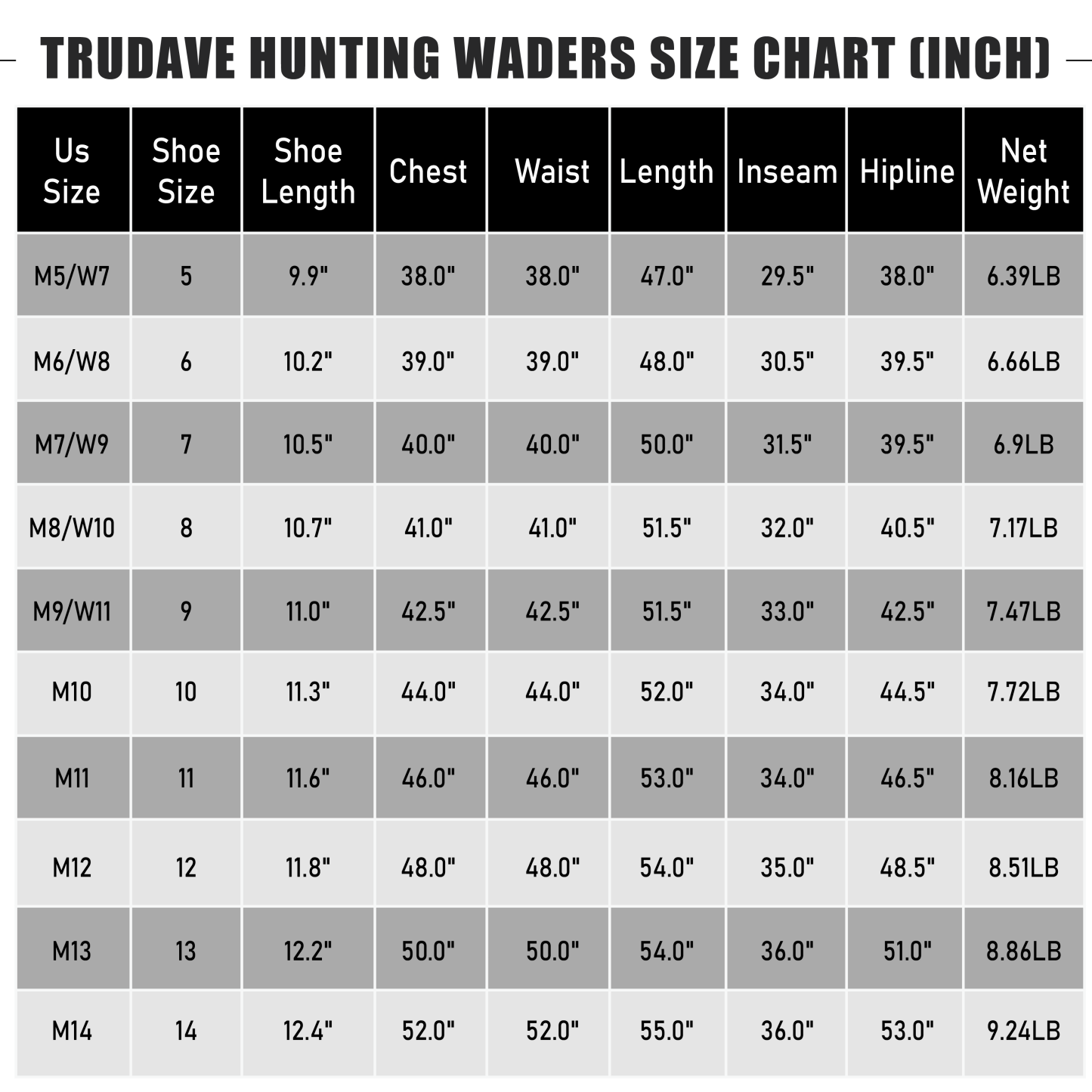 Trudave Real Grass Men's Chest Waders with Boots for Hunting